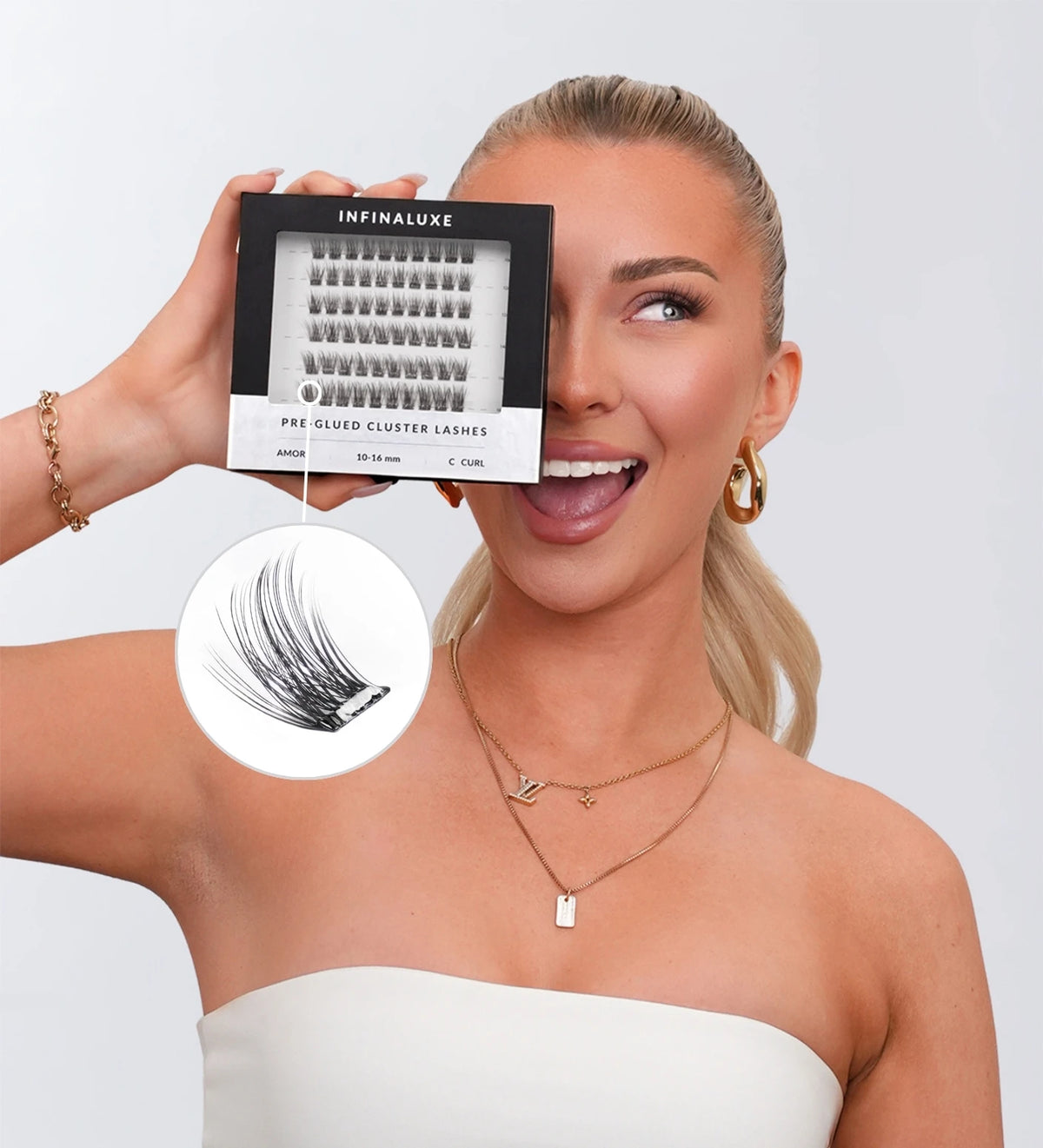 Pre-glued lashes that last up to 10 days.