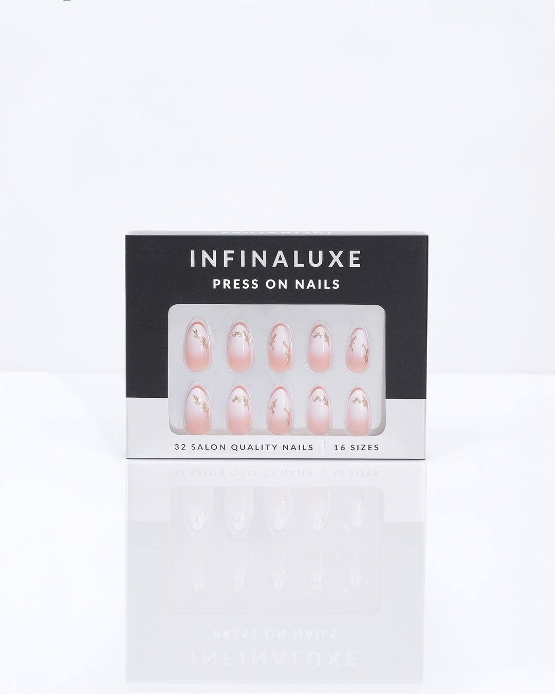 Infinaluxe Press-On Nails - Ombre Petals - Almond