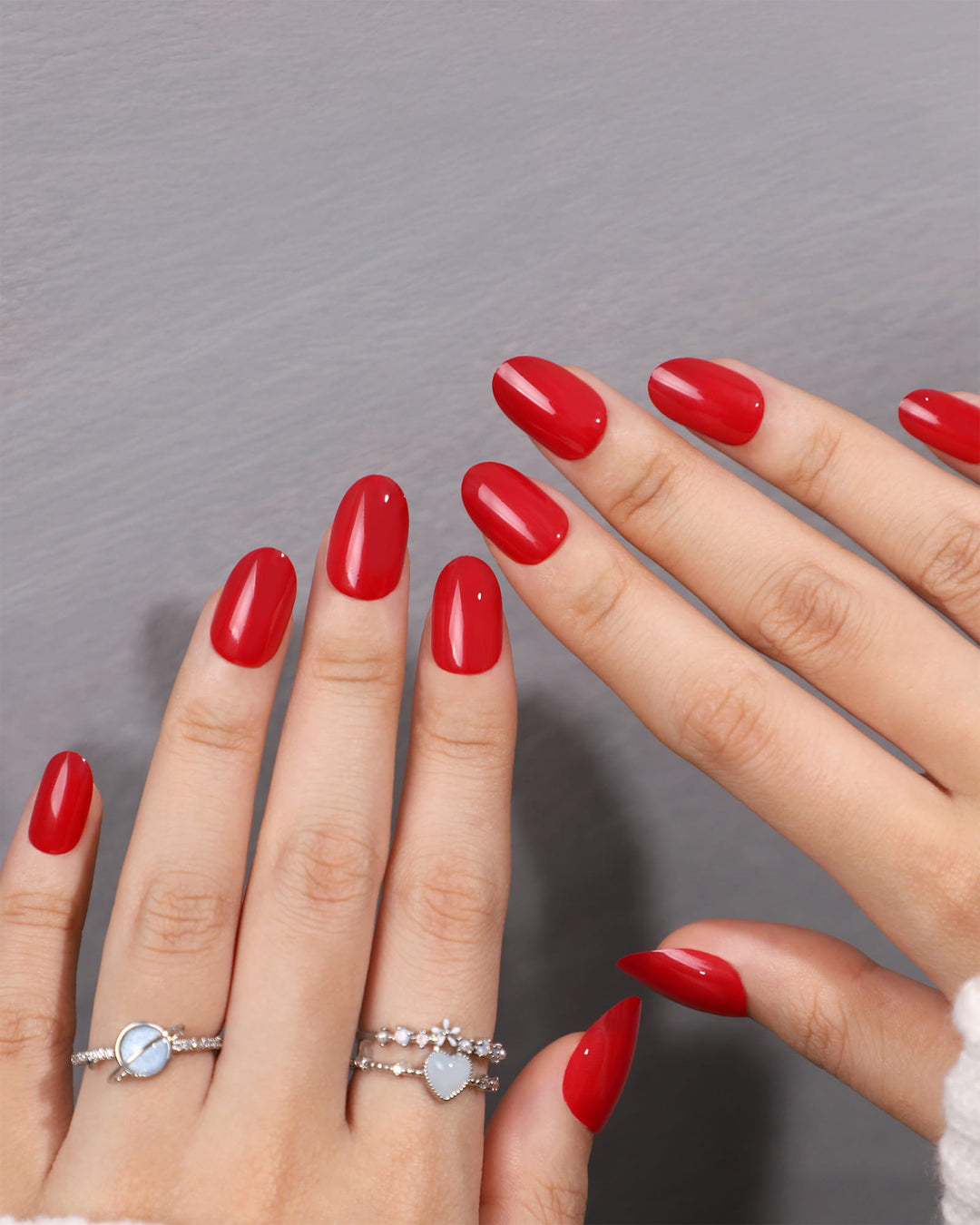 Infinaluxe Press-On Nails - Rouge - Oval