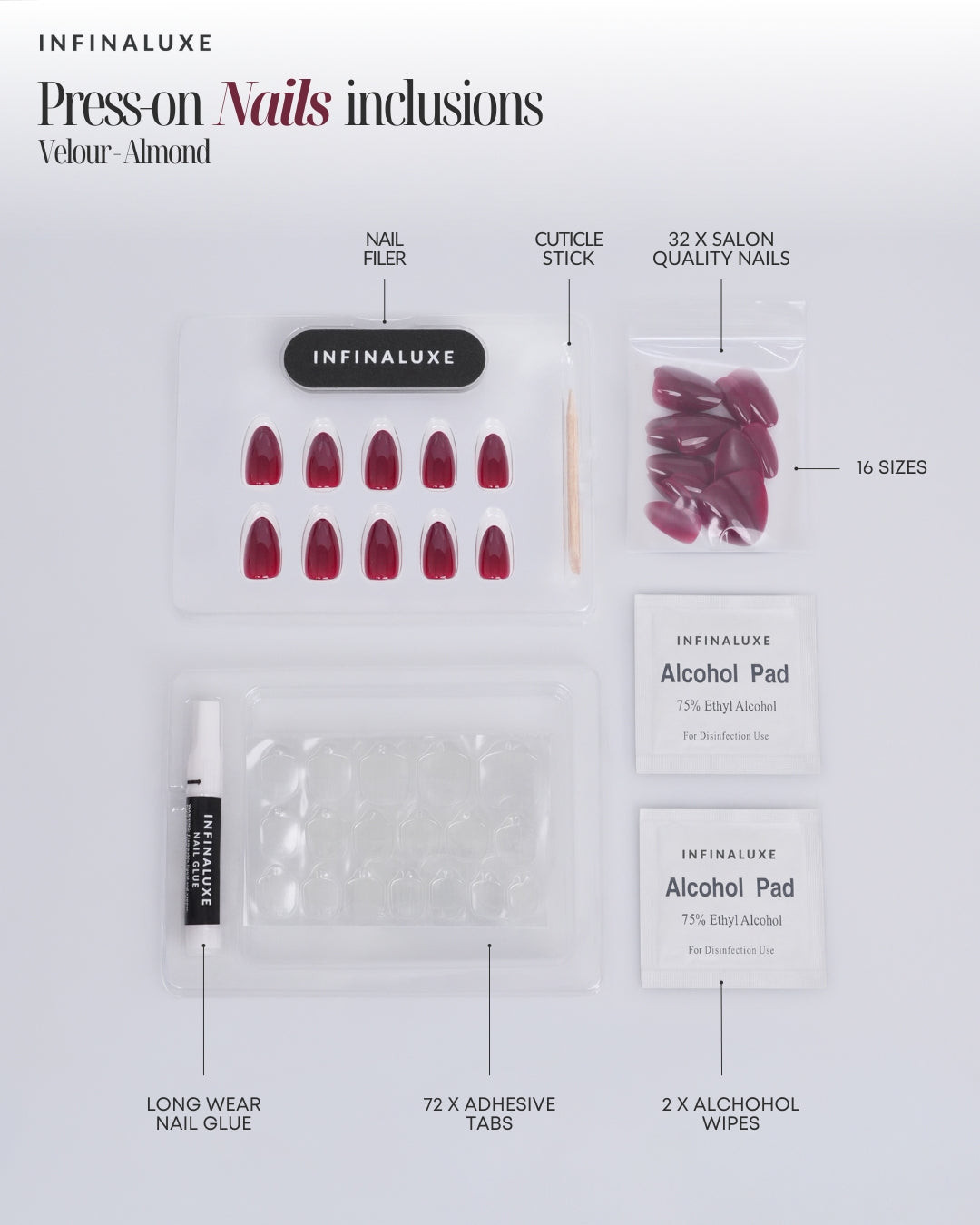 Infinaluxe Press-On Nails - Velour - Almond