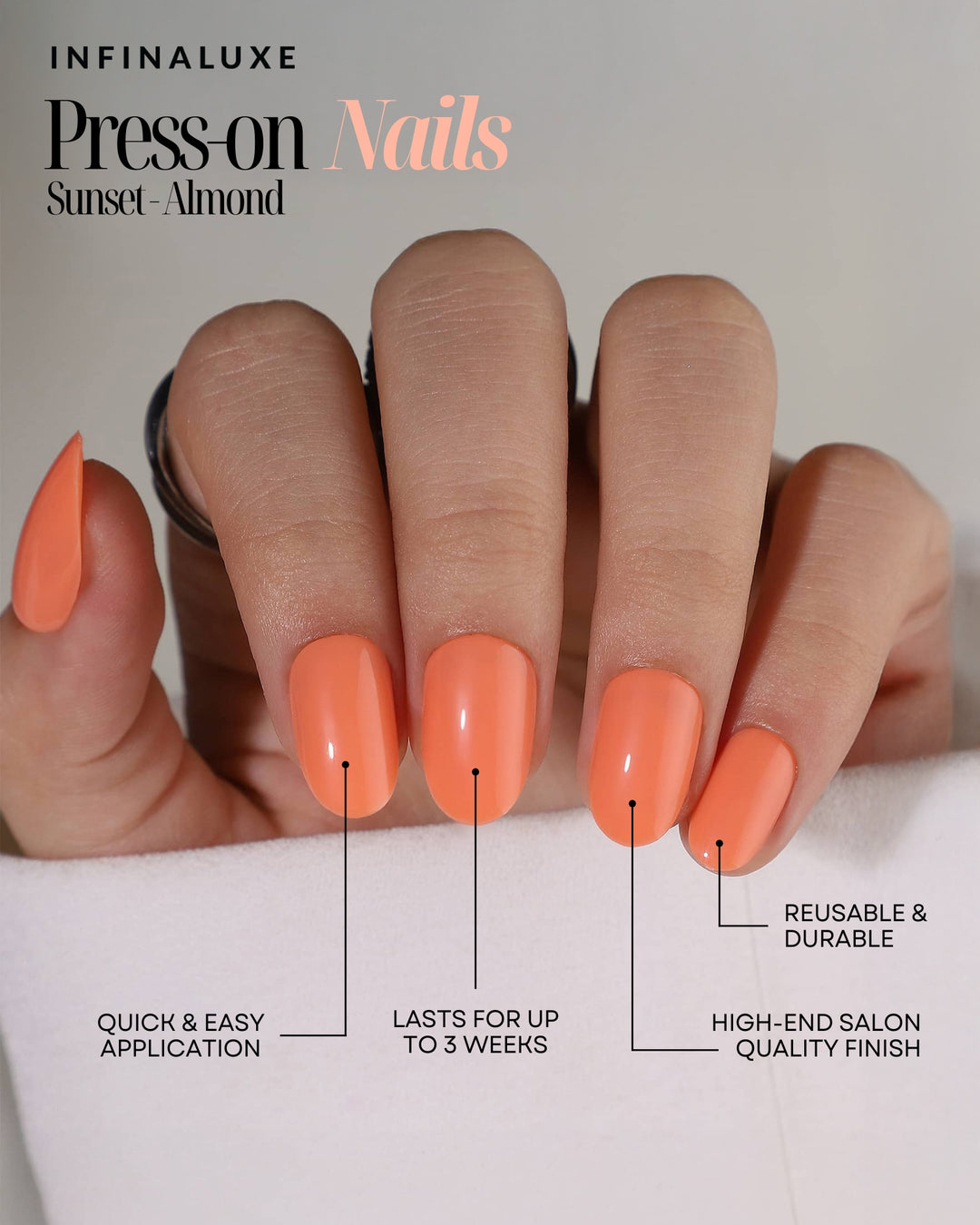 Infinaluxe Press-On Nails - Sunset - Oval