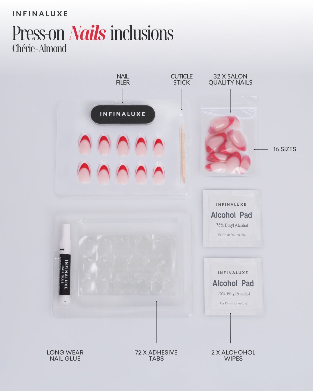 Infinaluxe Press-On Nails - Chérie - Almond