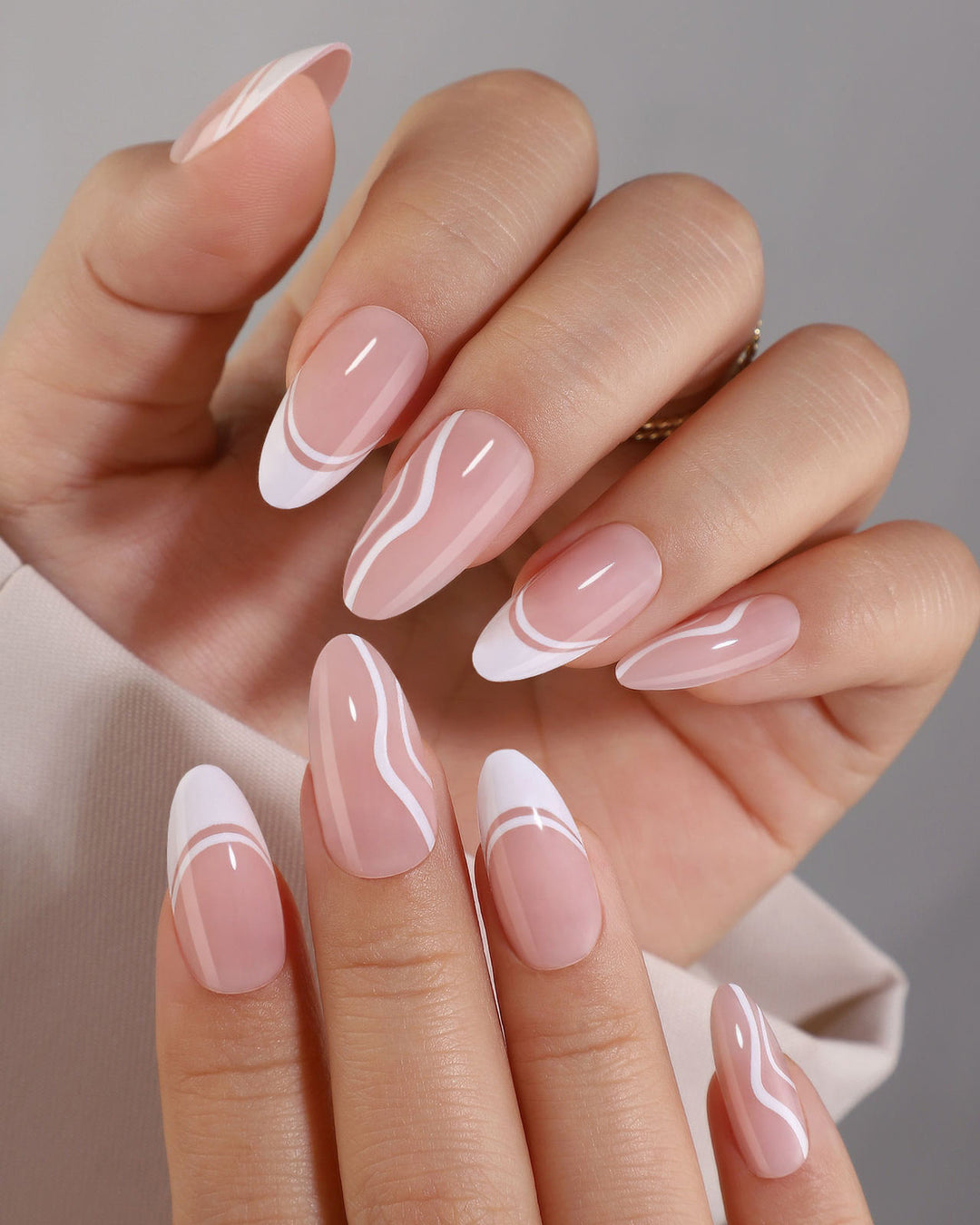 Infinaluxe Press-On Nails - Aura - Almond (Long)