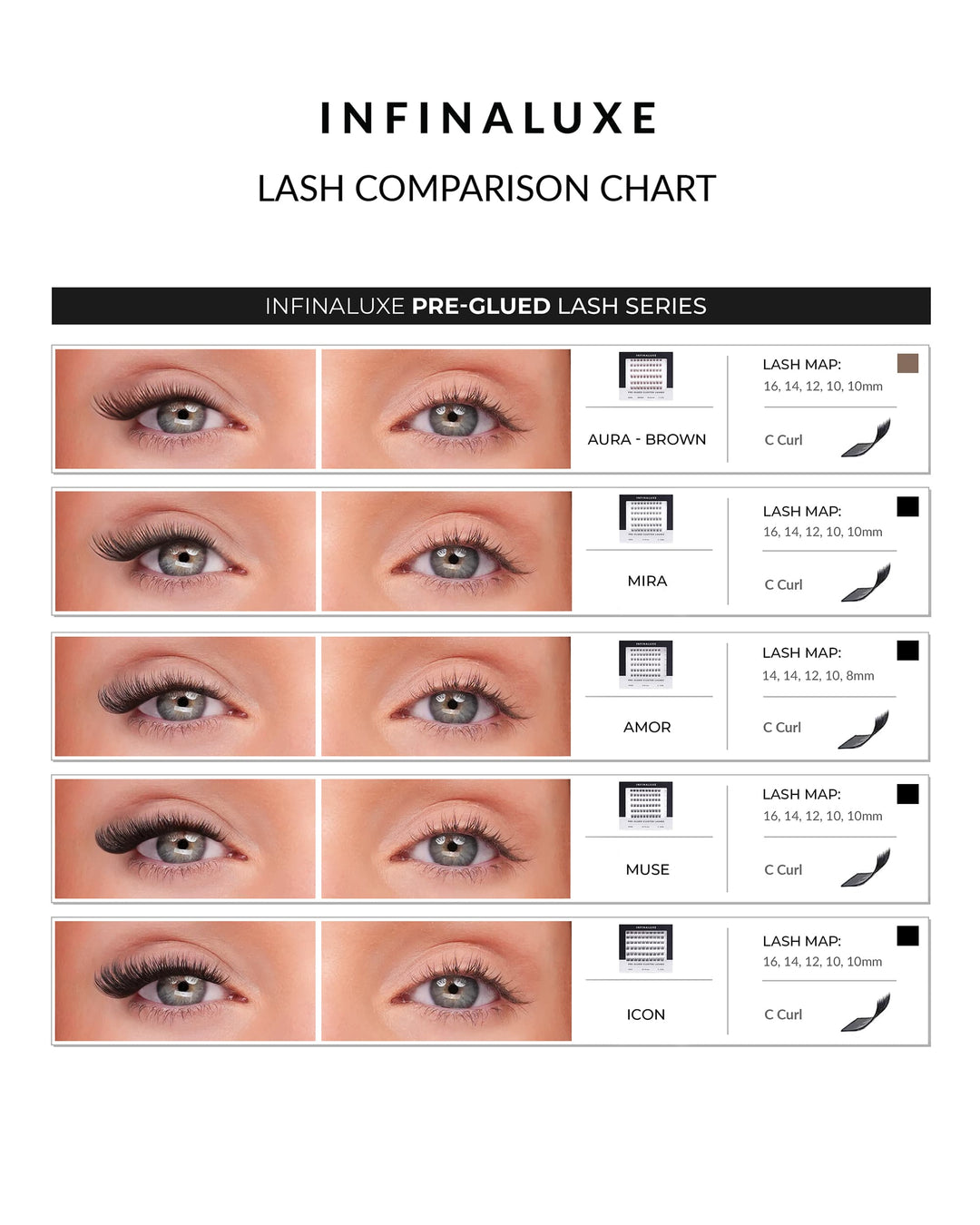 Infinaluxe Pre-Glued Lash Extensions x 3