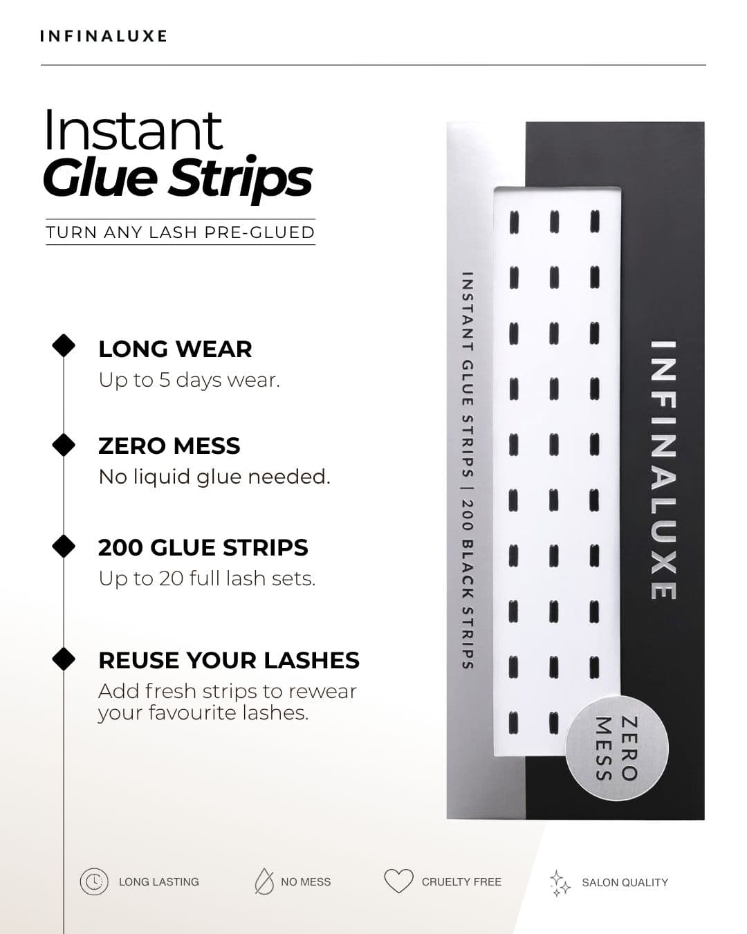 Infinaluxe Customisable Lashes & Instant Glue Strips Bundle