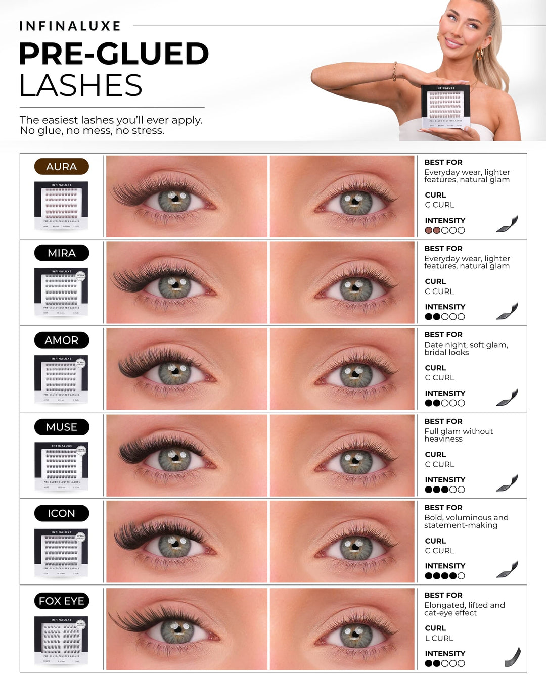 Infinaluxe Pre-Glued Lashes and Removal Serum Bundle